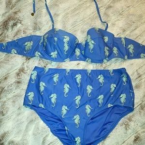 Katespade Seahorse Highwaisted bikini